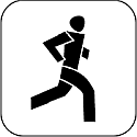 icon leichtathletik laufen schwarz auf weiss 125px